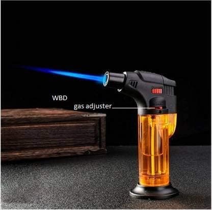 WBD Platinum Series Plastic Windproof Jet Flame Gun Thrower Barbeque Torch Lighter with Stand