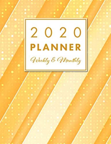2020 Planner Weekly & Monthly: Organizer with Space for Goals, To-Do, Gratitude and with Prompts to Plan Your Year with Success, Digital Yellow Glitter