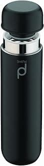 DRINKPOD Grunwerg HCF-300BK Vacuum Insulated Capsule Flask, Stainless Steel, Black, 300ml