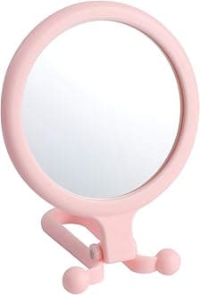 Handheld Makeup Mirror with Magnification, for Desk Make Up, Magnifying Hand Held Mirror (Double Side Mirror)
