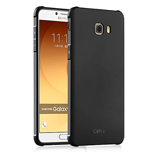 Hevaka Blade Samsung Galaxy C9 Pro Case - Soft Silicone TPU Shell Case Cover for Samsung Galaxy C9 Pro - Black
