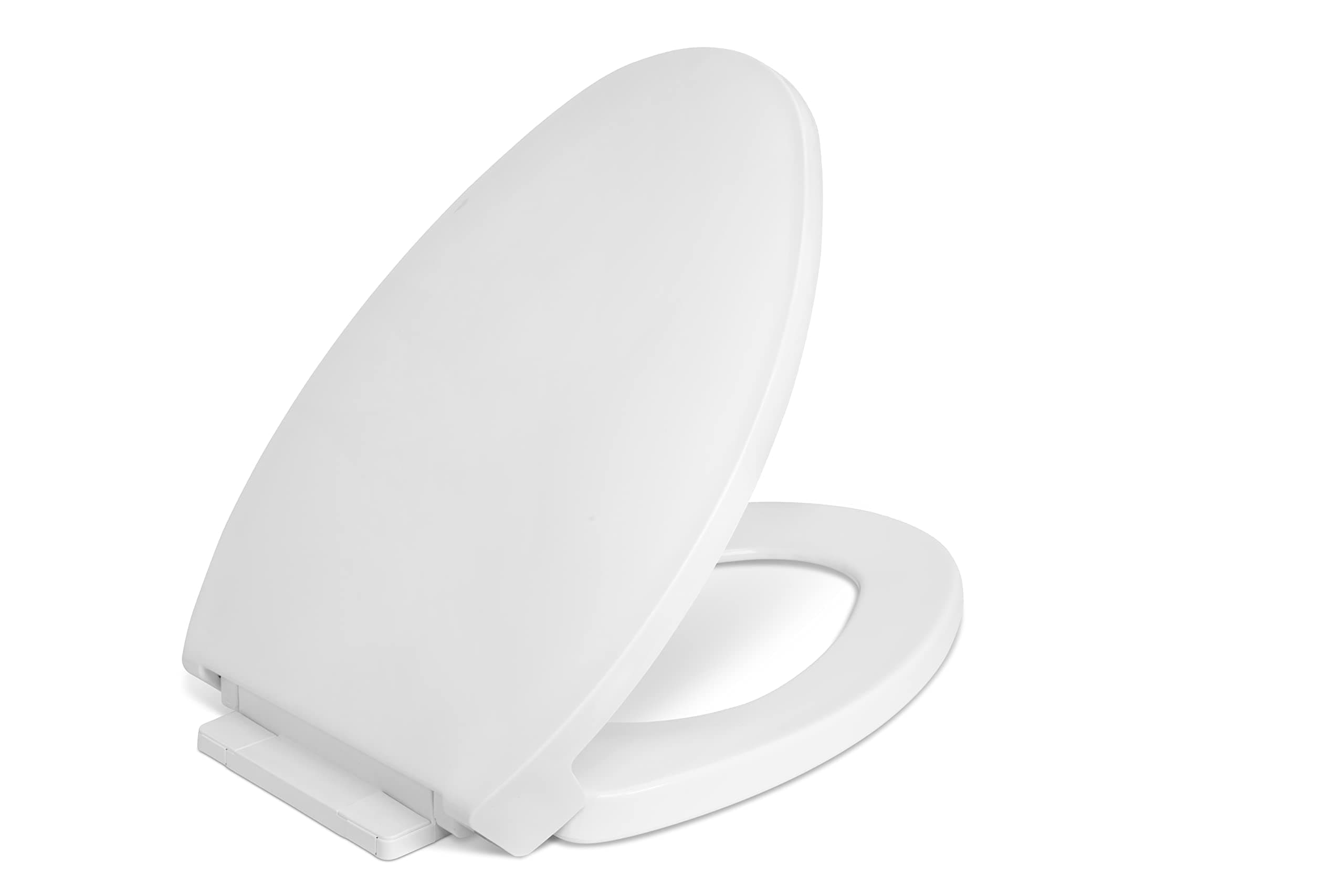 Centoco Elongated Toilet Seat Soft Close, Closed Front with Cover, Premium Seat, Plastic, Made in the USA, 1700SC-001, White