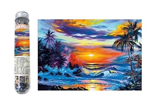 Fun Mini Test Tube Small Jigsaw Puzzle - Beautiful Sunset, Portable Puzzle Game for Adults(5.9X3.94 inches,150 PCS)
