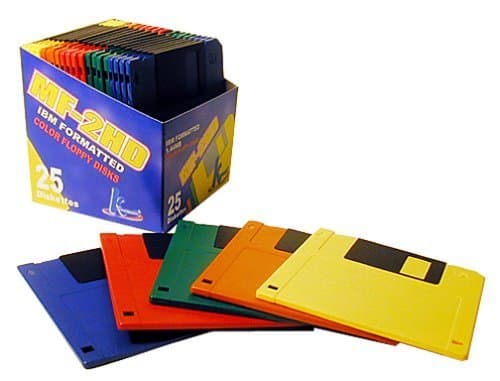 3.5 - Inch 1.44 MB PC-Formatted Diskettes Rainbow, 25-Pack