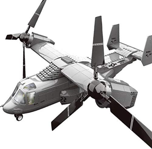General Jim's V-22 Osprey Military Brick Building Set – 460 Piece Bell Boeing Tiltrotor Aircraft Model w/Helicopter & Plane Functions – Authentic Building Blocks for Military & Aviation Enthusiasts