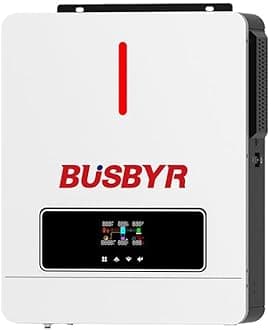 3600W Hybrid Solar Inverter All-in-One, 24V to 110V/120V Pure Sine Wave with 120A MPPT Controller, 98% Efficiency, Off-Grid Home RV Backup by Busbyr