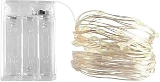 LED String Lights, Battery Operated Fairy Lights with 50 Warm White LEDs on Silver Wire for Bedroom, Party, Wedding