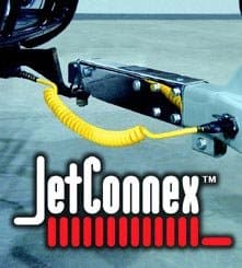 Model 65 - 7RV blade to 5 flat female JetConnex coiled electrical connector