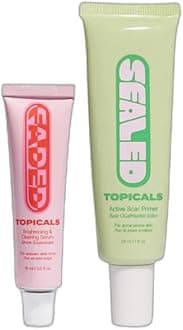Post-Acne Kit - Mini Faded Serum for Dark Spots (0.5 Fl Oz) and Sealed Active Scar Filling Primer Retinol and Salicylic Acid for Acne Prone Skin (1 Fl Oz)