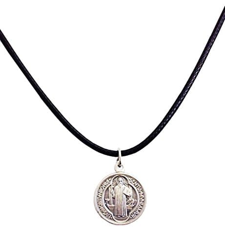 I G J Medal of Saint Benedict with String Cord - The Medals of the Patron Saints