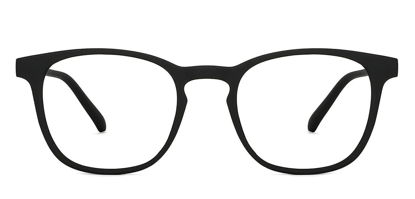 HUSTLR Lenskart | Zero Power Bluecut & Antiglare Computer Eyeglasses | Full Rim Square Shape | As Seen On Shark Tank | For Men & Women | Medium | LB E14058-W