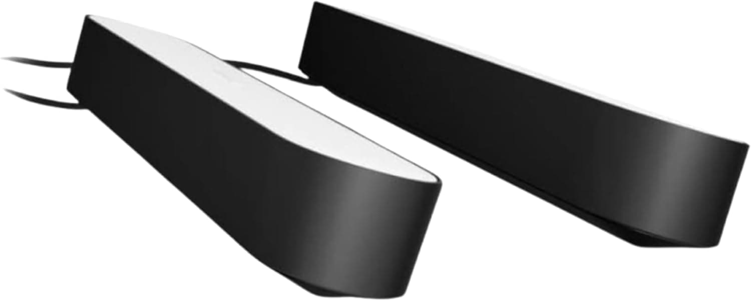 Smart Play Light Bar Base Kit, Black, 2 Pack, White & Color Ambiance LED Color-Changing Light Requires Bridge, Control with App, Works with Alexa, Google Assistant and Apple HomeKit