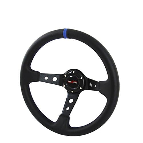 350mm Deep Dish 6 Bolt Steering Wheel Universal Custom (Blue)
