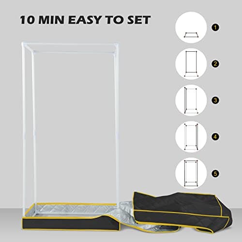 Oversize Portable Far Infrared Sauna, Newly Upgraded Large Space Sauna, Separate Heating Foot Pad and Portable Upgrade Reinforced Chair (L 33.85" x W 33.85" x H 66.54") (Black)