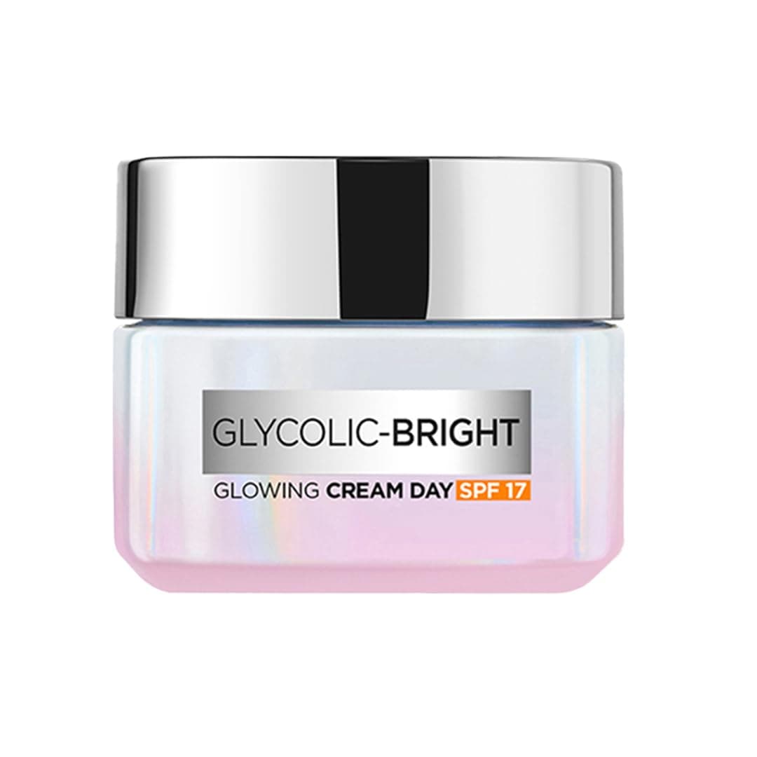 L’Oréal Paris L'Oreal Glycolic Bright Day Cream with SPF 17, 15ml |Skin Brightening Cream with Glycolic Acid that Visbily Minimizes Spots & Reveals Even Toned Skin