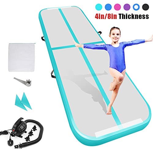 Playieer 9.84ft/13ft/16.4ft/19.69ft/23ft/26ft/29ft/33ft/36ft/79ft Air Track Tumbling Mat for Gymnastics Inflatable Airtrack Floor Mats with Electric Air Pump for Home Use