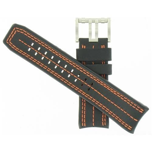 26mm Black/Orange Leather Luminox Watchband