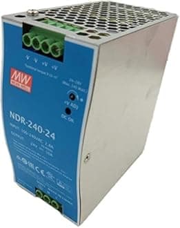 MEAN WELL NDR-240-24 24V 10A Industrial DIN Rail Power Supply, 240W Single Output, Corded Electric, Rail Mount, DIN-compatible, 10.0 Amps, Meets Specification