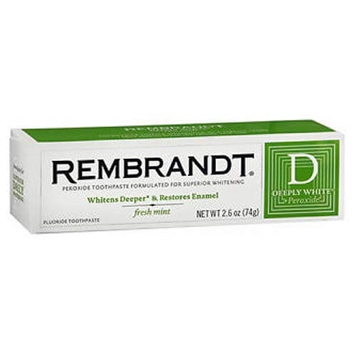 Rembrandt Plus Deeply White Plus Peroxide Toothpaste Fresh Mint, Fresh Mint 2.6 oz (Pack of 4)