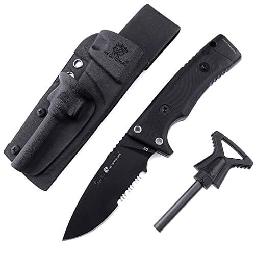 HX OUTDOORS - Fixed Blade Tactical Knives with Sheath,Tanto Blade Outdoor Survival Knife,Special Forces Tactical Knife,Ergonomics G10 Anti-skidding Handle (TD01-CY)