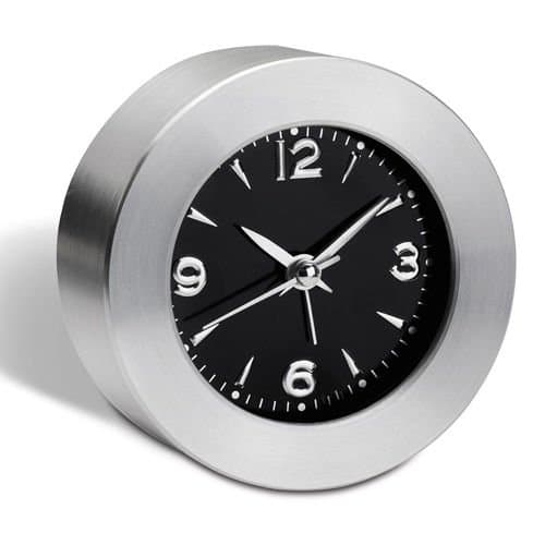 Brushed Aluminum Travel Alarm Clock