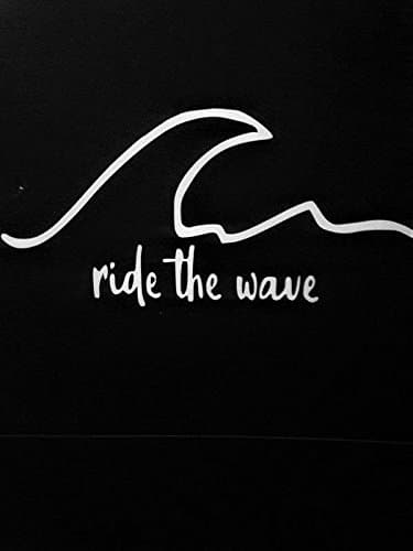 Chase Grace Studio Surf Surfboard Ride The Wave Beaches Vinyl Decal Sticker|White|Cars Trucks Vans SUV Laptops Walls Glass Metal |7.5" X 3.5"|CGS853