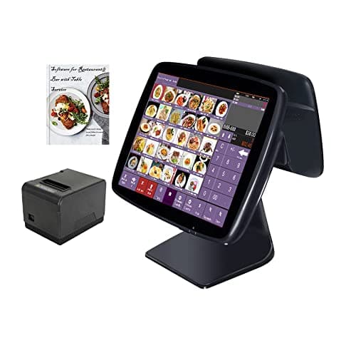 MEETSUN A3D Windows Cash Register POS Terminal Touch Screen Restaurant Point of Sale System SET01(Double Screen)