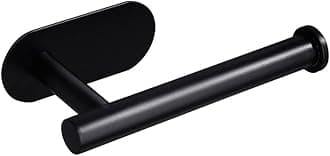 YUET Toilet Roll Holder Self Adhesive Matte Black Paper Holders Tissue Stand Hanger Bathroom SUS-304 Stainless Steel,No Drilling Required, Strong Adhesiveness and Waterproof