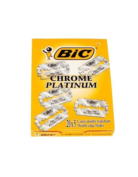 BIC Chrome Platinum Double Edge Safety Razor Disposable Single Blades (100 Pack)