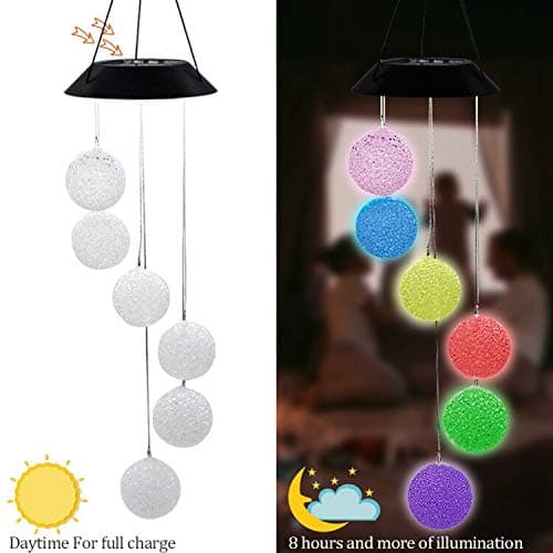 Fuera MorTime Solar Wind Chimes Lights Color Changing Waterproof LED String Lights Butterfly Shape Mobile Hanging Outdoor Decor for Garden Courtyard Lawn Patio Corridor Party