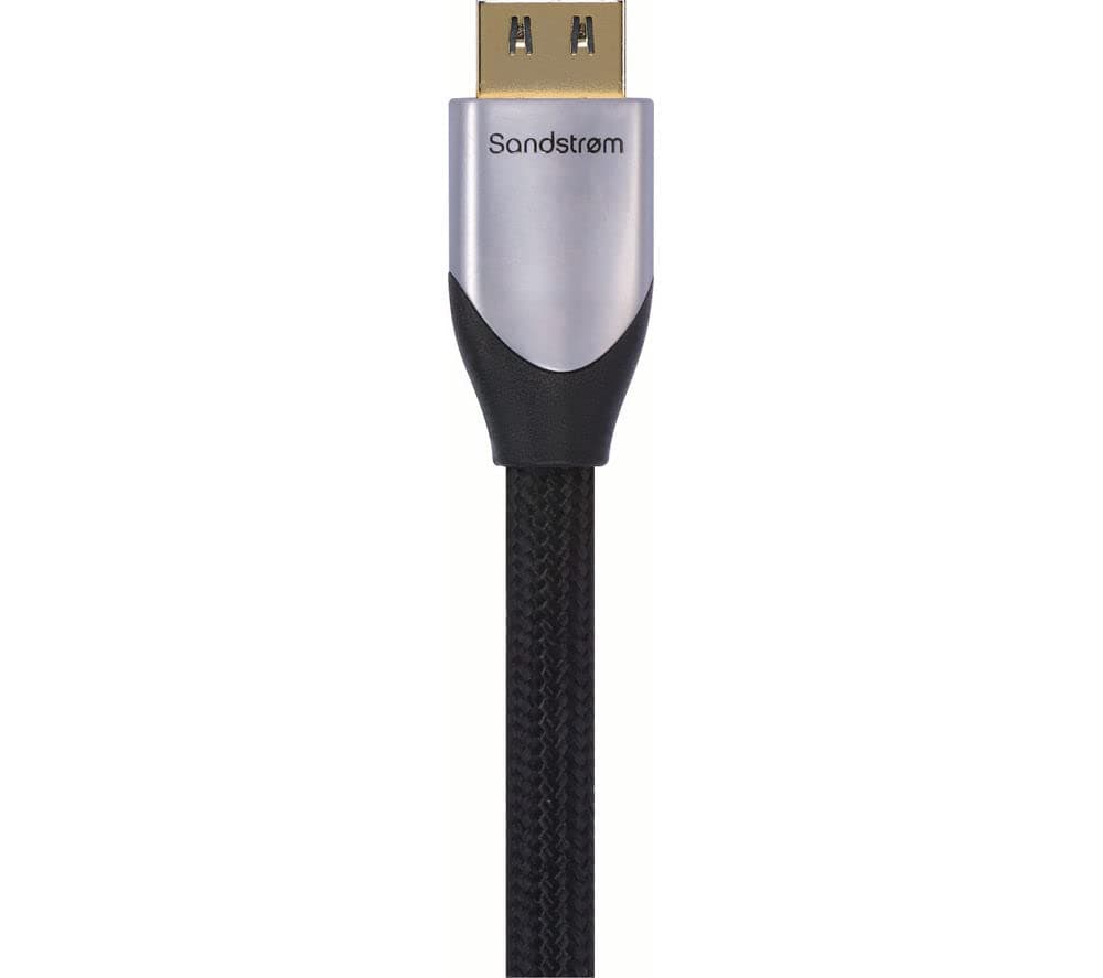 Sandstrom Silver Series HDMI to HDMI cable: S2HDM215 with Secure fit, and High Speed Ethernet.