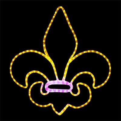 Fleur DE LIS LED Rope Light Motif Silhouette Display