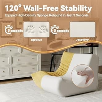 Bean Bag Chairs for Adults, Bean Bag Sofa - Adult Size with Soft Waterproof Fabric for Living Room, Apartments, Reading Corner, Gaming, and Movie Venue (Yellow)