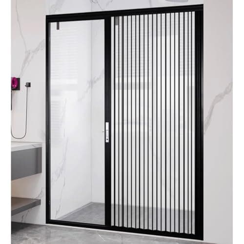 Transparent Crystal Panel Folding Sliding Door, Acrylic Locking Invisible Accordion Doors for Bathroom Toilet Bathroom Partition, Indoor Outdoor Clear Room Divider Door(W 54in/137cm,H 84in/213cm)