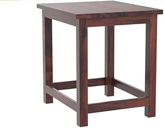 Umark Wooden Sitting Stool 18 Inch for Home | Square Sheesham Wood Table for Bedroom, Outdoor, Office & Multipurpose Use in Natural Finish - Brown