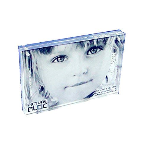 ANLOTER 3" 5" 5 Pack Two Sided Frame Acrylic Magnetic Picture Frames Clear，10 + 10MM Thickness Stand In Desk/Table (3x5 inch(5 pack))