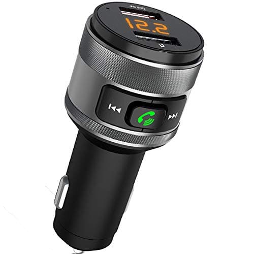 Bluetooth FM Transmitter Car Charger, Acenx Wireless FM Radio Transmitter, Bluetooth Radio Adapter Car Kit with Hands-Free Calling and Dual USB Ports Quick Charger 5V/3.0A