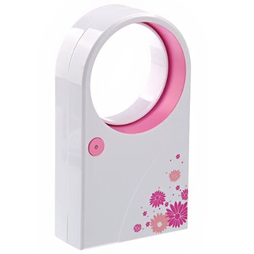 OFIYOU USB /Battery Powered Mini Bladeless Air Condition Fan (Pink)