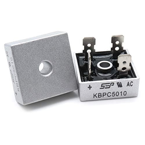 Yootop 2Pcs KBPC5010 50A 1000V Full Wave Single Phase Bridge Rectifier AC to DC Metal Housing Electronic Diode