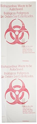 Medegen 8-150 Bag, Clear, External Indicator, 280°F Maximum Autoclave Temperature, 24" x 30" Size, Pack of 100