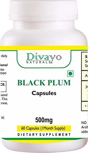 Divayo Natural (Jamun Seed) Black Plum Capsules 120 Count