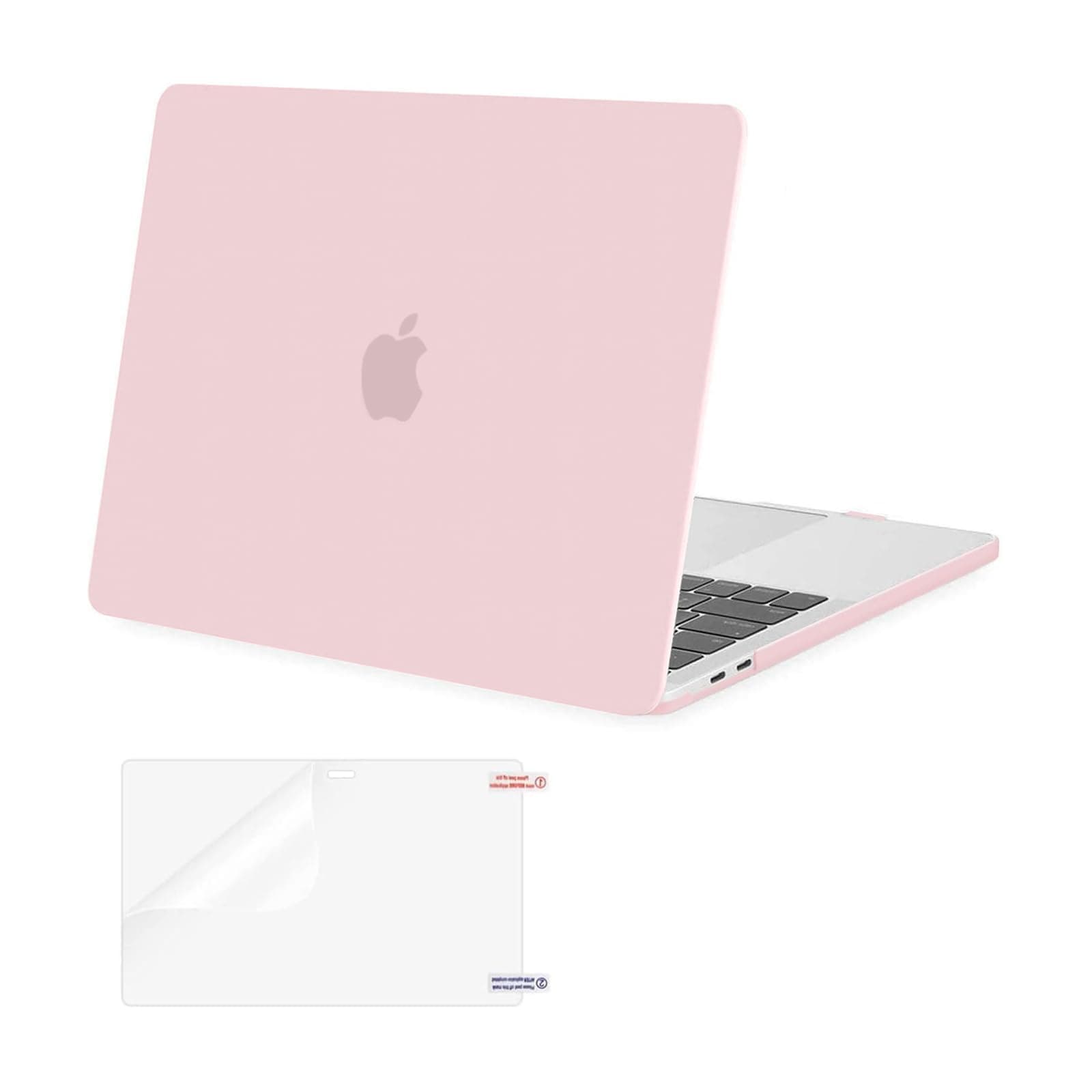 MOSISO Compatible with MacBook Pro 13 inch Case M2 2025 2024, 2023, 2022-2016 A2338 M1 A2251 A2289 A2159 A1989 A1708 A1706 with/Without Touch Bar, Plastic Hard Shell&Screen Protector, Rose Quartz