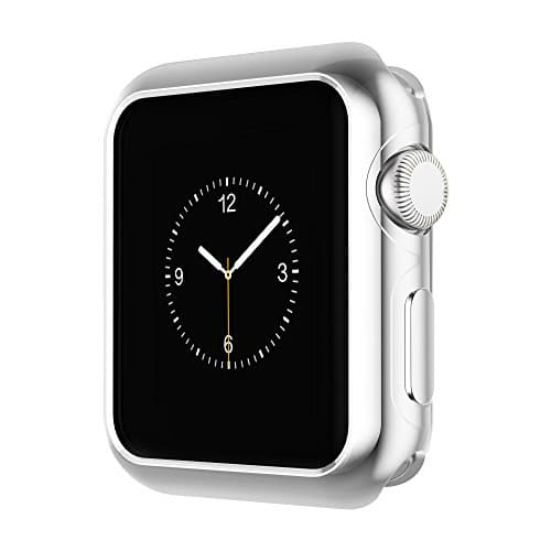 Coobes Compatible with Apple Watch Case Series 5/4 44mm 40mm, Ultra-Thin TPU Plating Bumper Shiny Lightweight Shockproof Protector Cover Slim Shell Frame Compatible iWatch (Silver, 44mm)