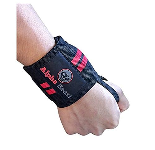 Wrist Wraps by Alpha Beast - 18" With Thumb Loops - Free Bonus Ebook - Wrist Support for Men & Women: Powerlifting, Weight Lifting, Crossfit, Bodybuilding, Strength Training