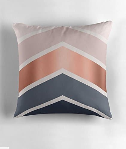 Hiaopp Chevrons in blush, navy and copper Throw Pillow Case Decorative Cushion Cover Pillowcase 18 X 18 Inch