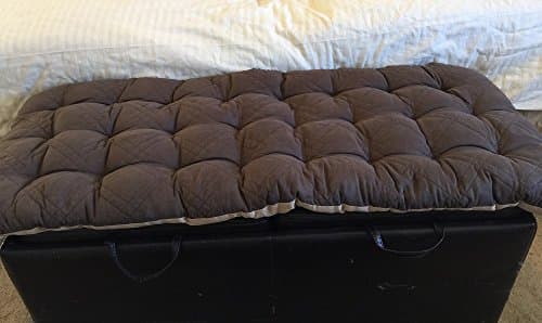 Ofit Quilted Micro Suede Bench Cushion Pad (17x40(pad), Brown)