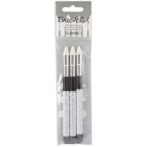 Imagine Crafts Paint Brushstix 3-Pack Mixed Media Paint Brushes, No.2 Brush Tip