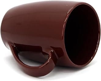 Emble by Big Vivid Dark Brown Porcelain Tea & Coffee Mug-300ml Microwave Safe | Home & Office Use | Kitchen & Dining Luxury Tableware | Ideal for Gifting |
