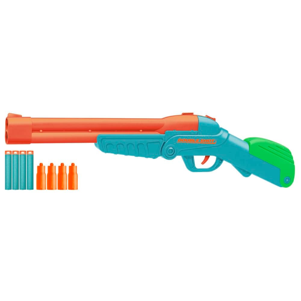 Air Warriors: Over Under Double Shot - Dart Blaster, 4 Accu-Blast Darts & Shells, Double-Barrel, Automatic Shell Ejection, Kids Toy Age 6+