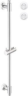 No Drill 30-Inch Shower Slide Bar with Adjustable Handheld Shower Head Holder, Self Adhesive, Universal Fit, SUS304 Brushed Stainless Steel Drill-Free for Bathroom, F209S78DF-BS